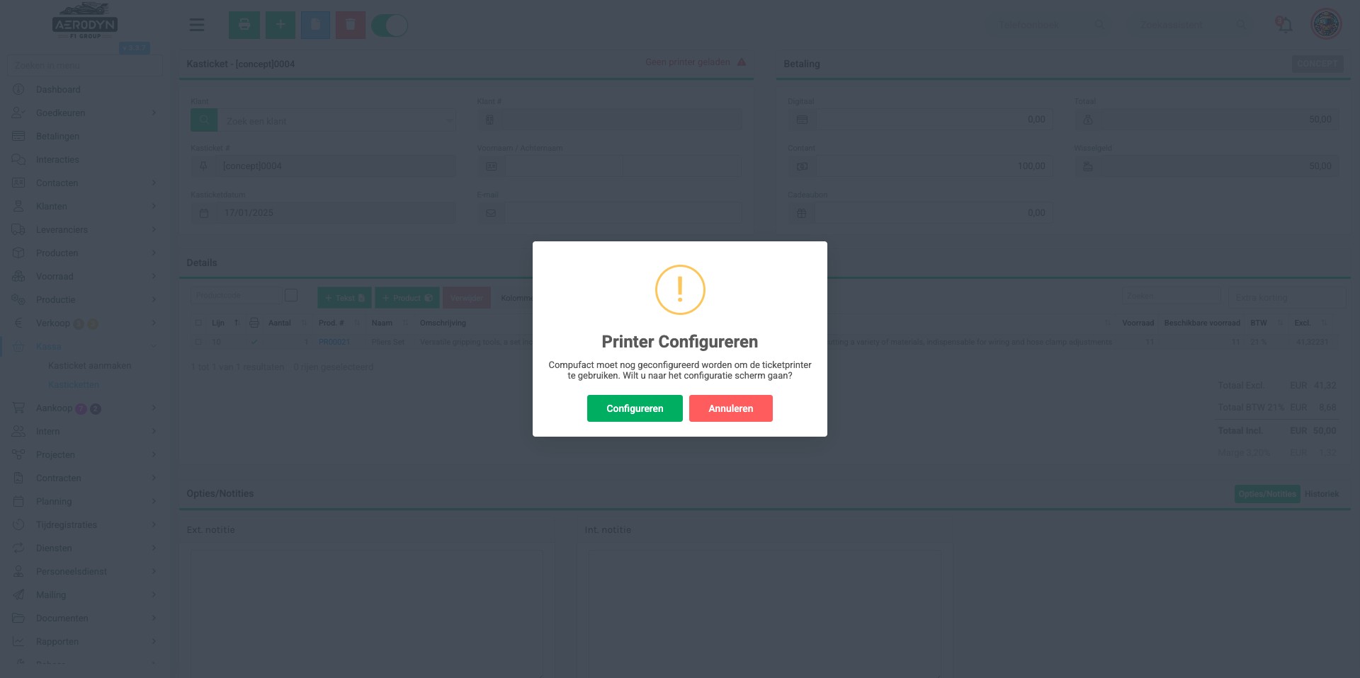 Klik op "Configureren"