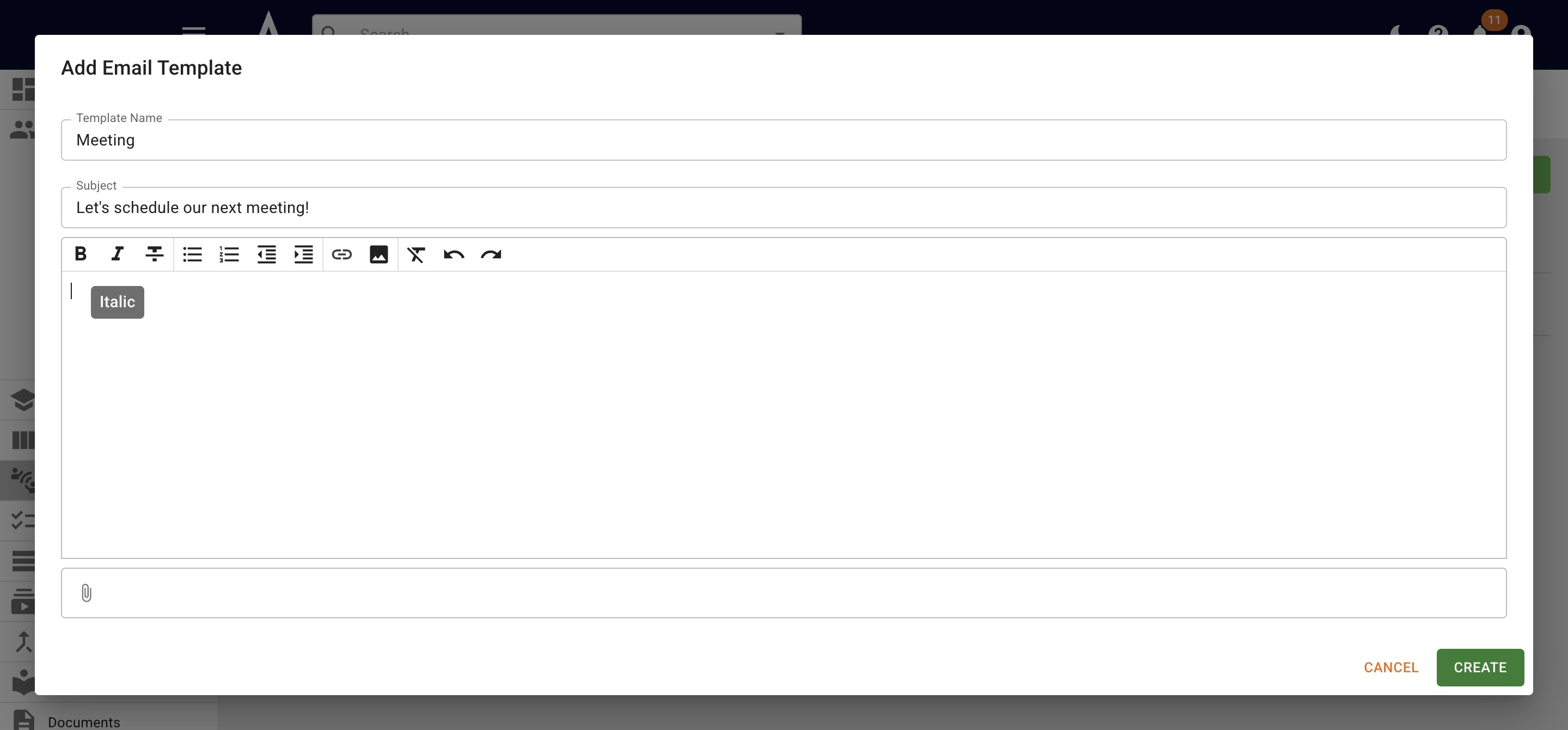 Add in your **Subject,** which will be the subject line the recipient(s) see. 