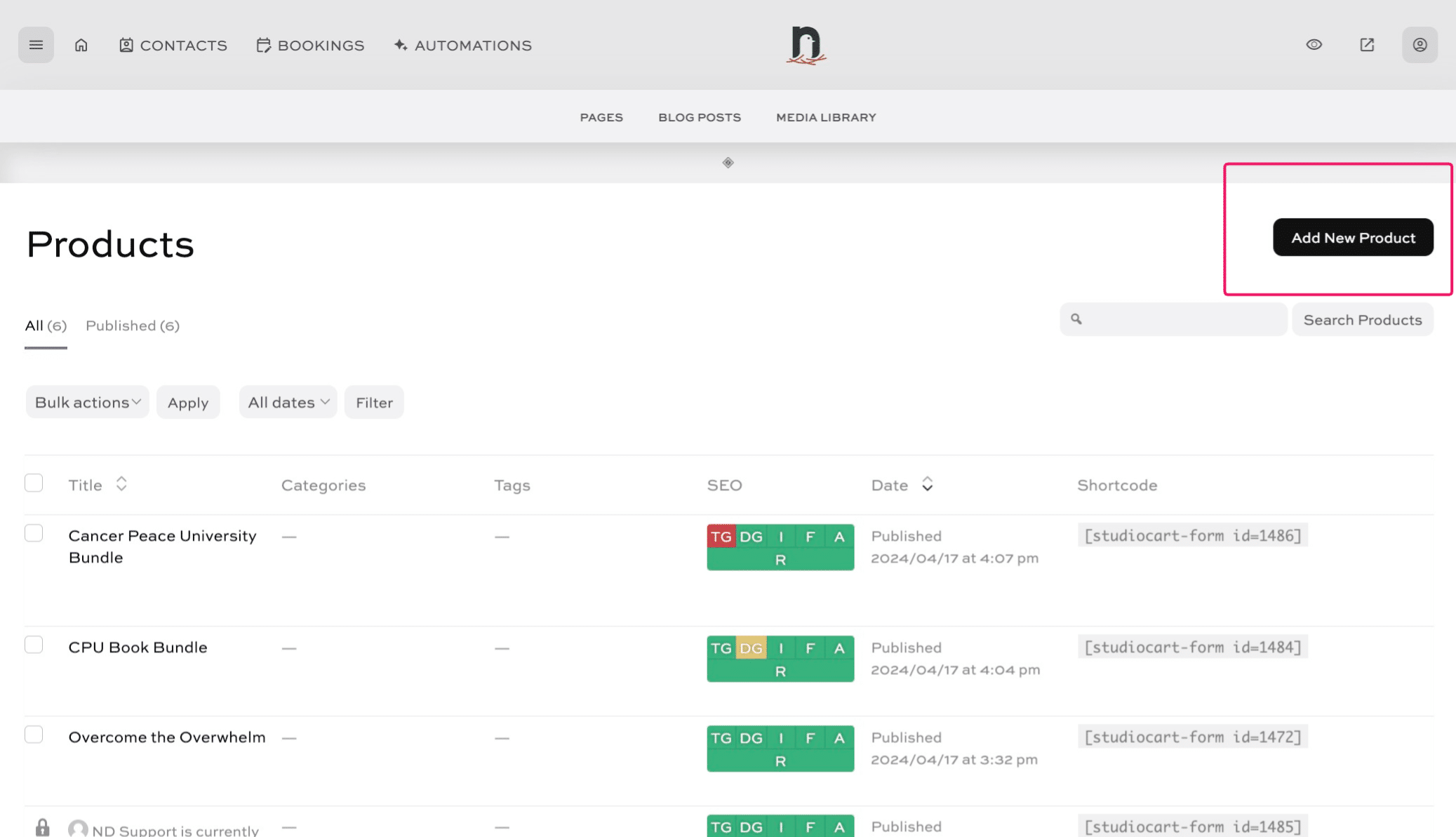 Click on "Add New Product"