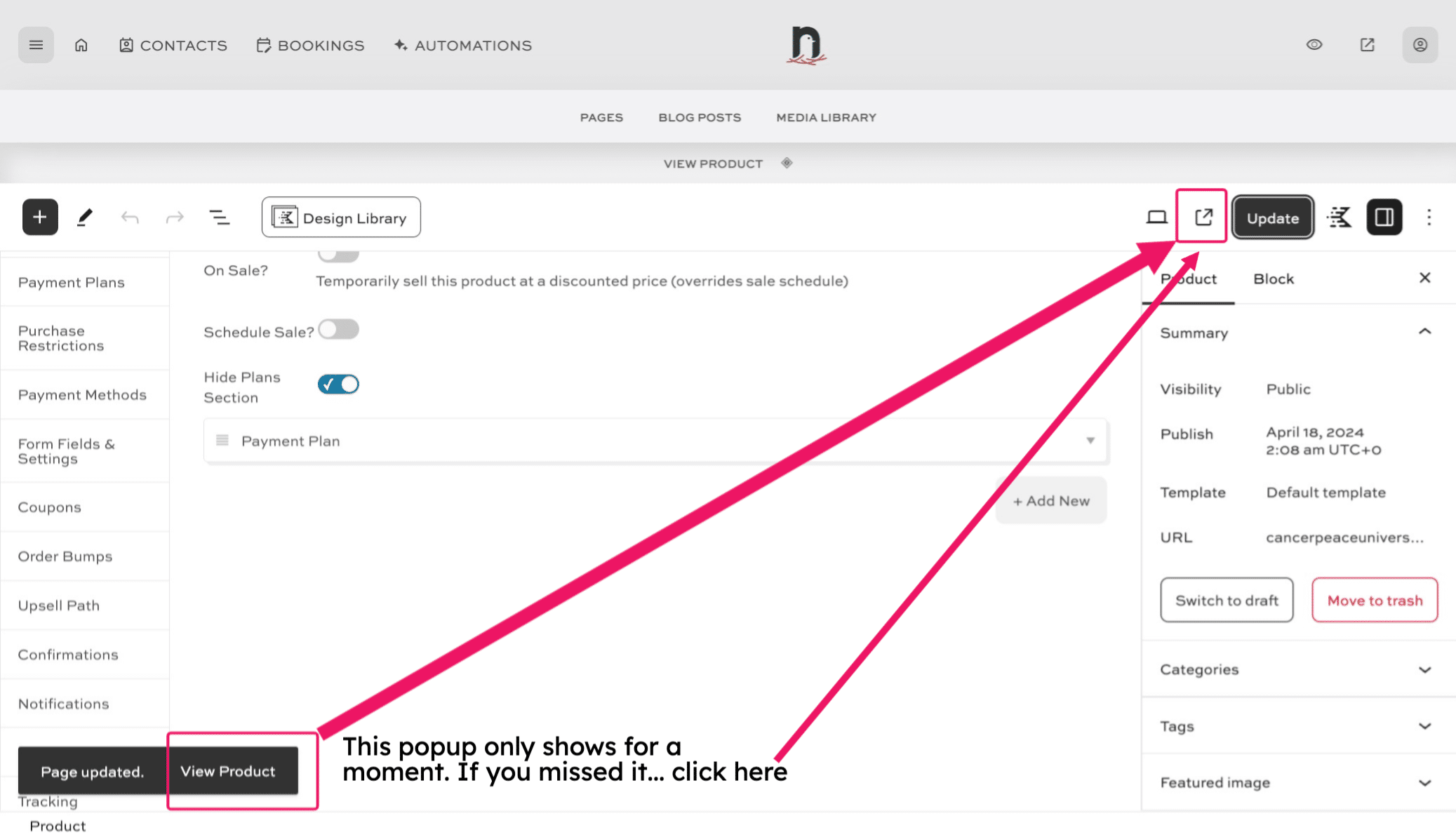 Click on "View Product".