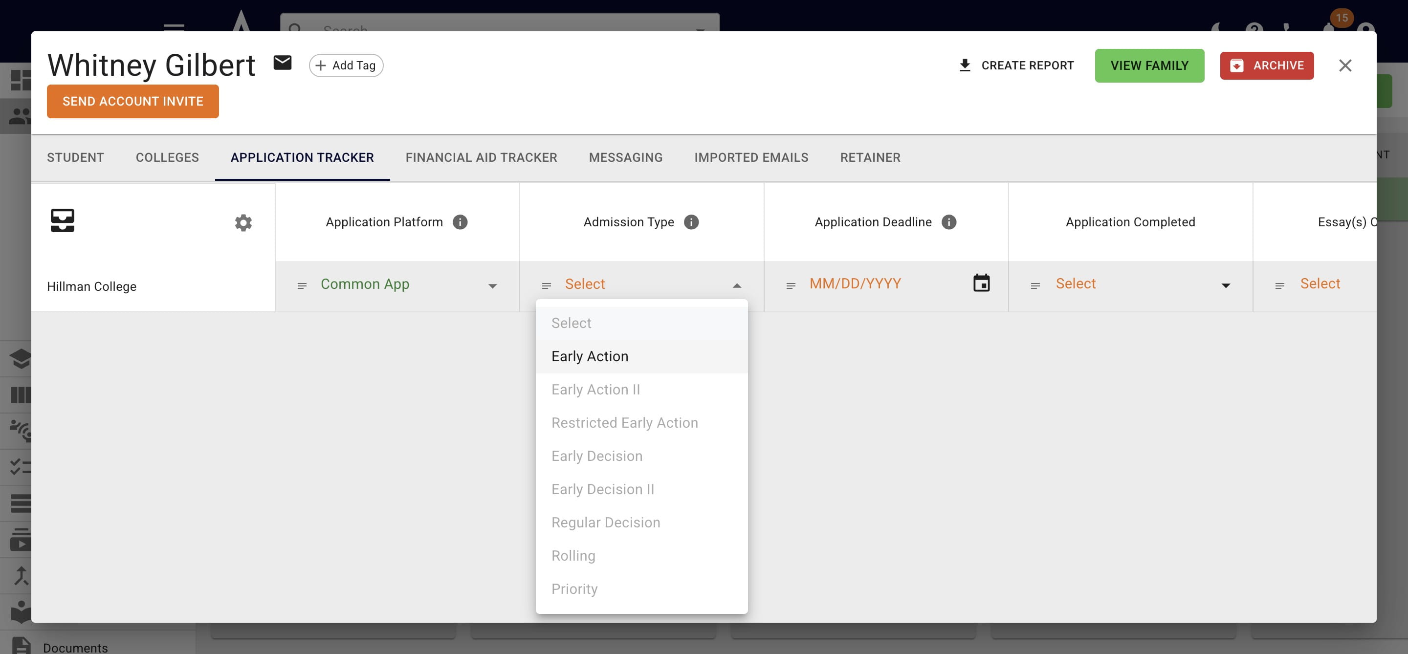 For global schools, the application tracker information will also be accessible! 