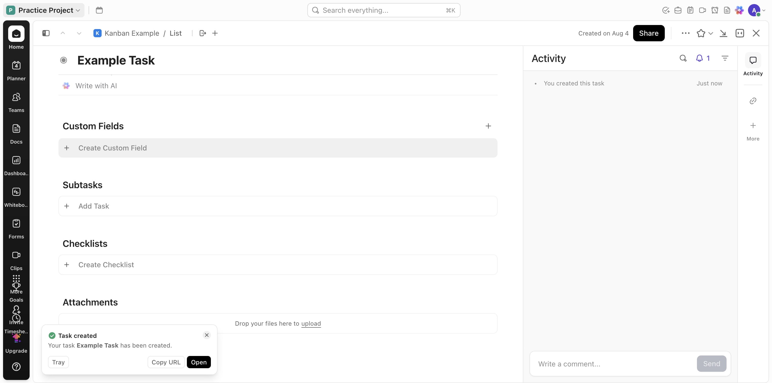 Click on "Create Custom Field" for new custom fields