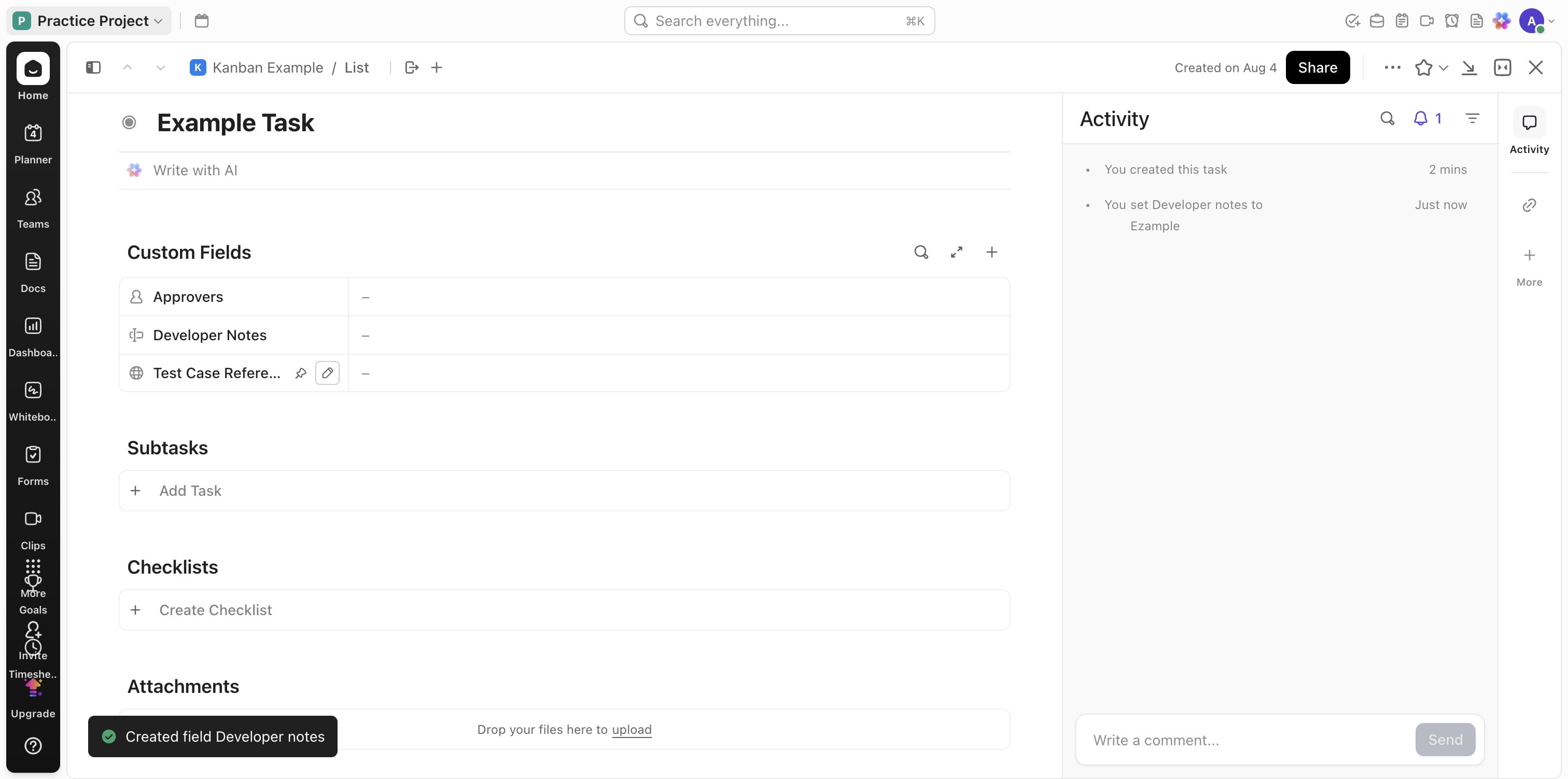 You can edit the custom fields