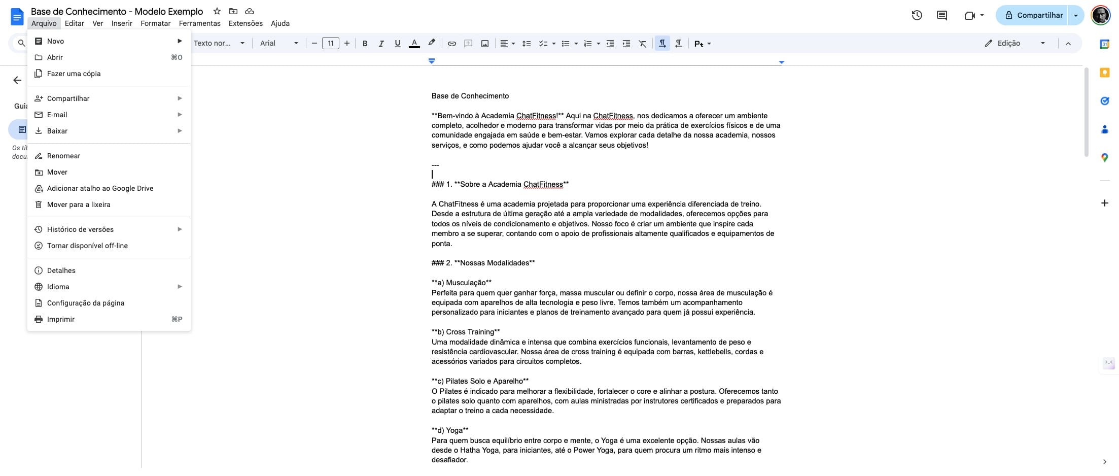 Use ese arquivo como referência para os documentos da sua empresa e gere um PDF https://docs.google.com/document/d/1WEjgsG6IejBwt_MCeWNSFFfBRxABjBJGmHgT1wxtZlU/edit?usp=sharing

Quanto mais informações, melhor.