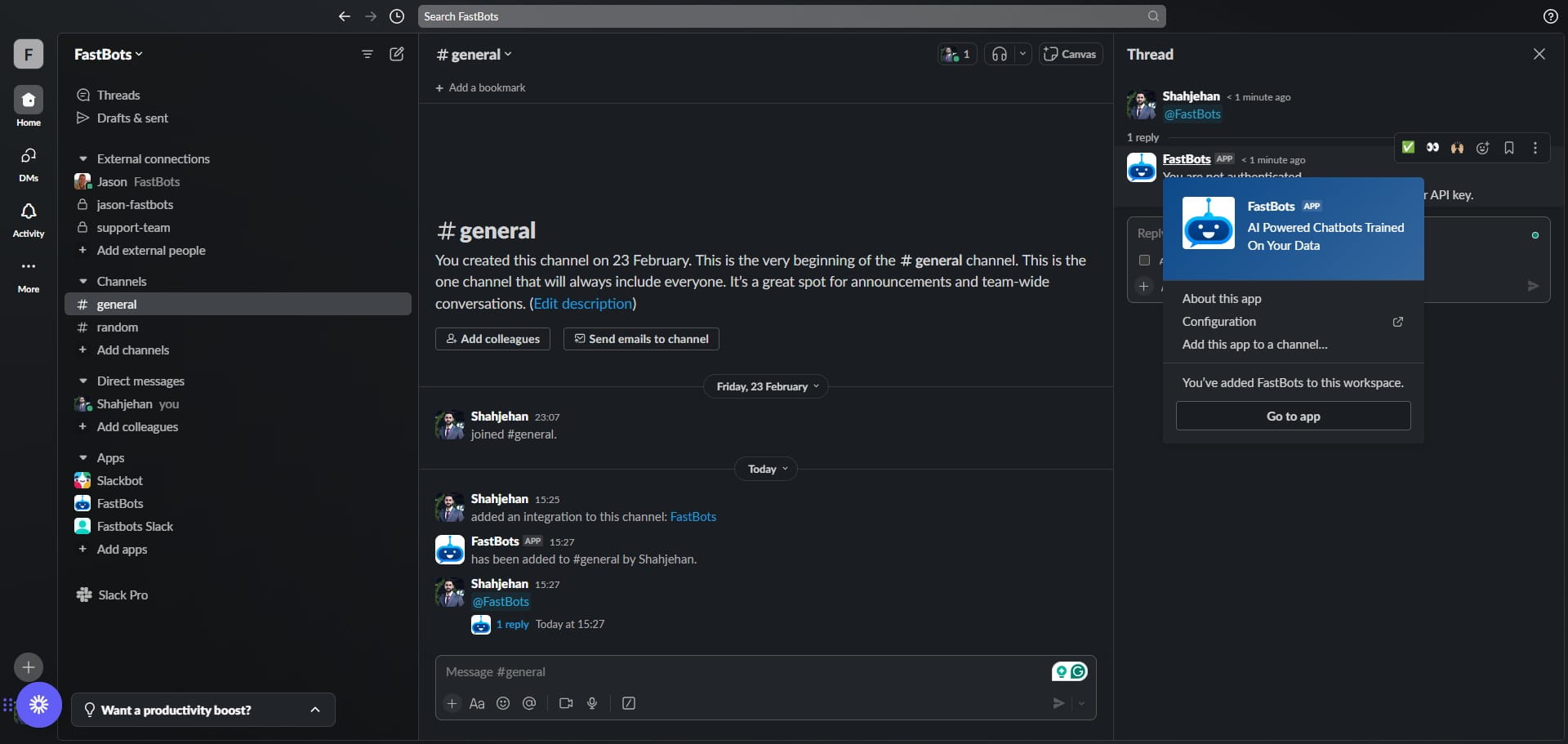 Open the thread and click on "FastBots" to go to its profile.