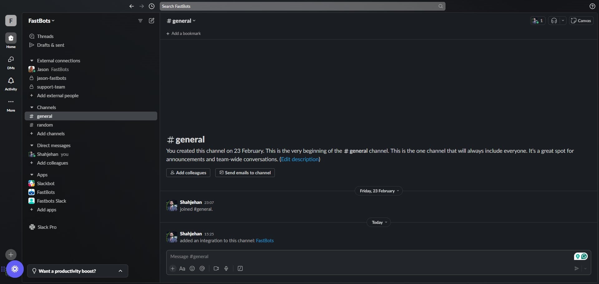 The next step would be to connect your API with your Slack workspace so your chatbot can be functional. 
