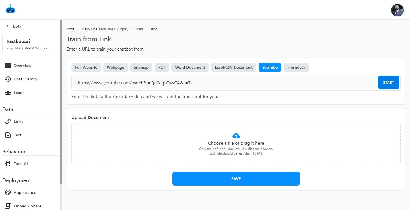 Click on the "Start" button.