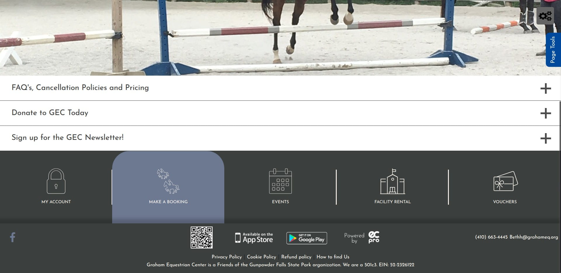 Scroll down and click 'Make a Booking'