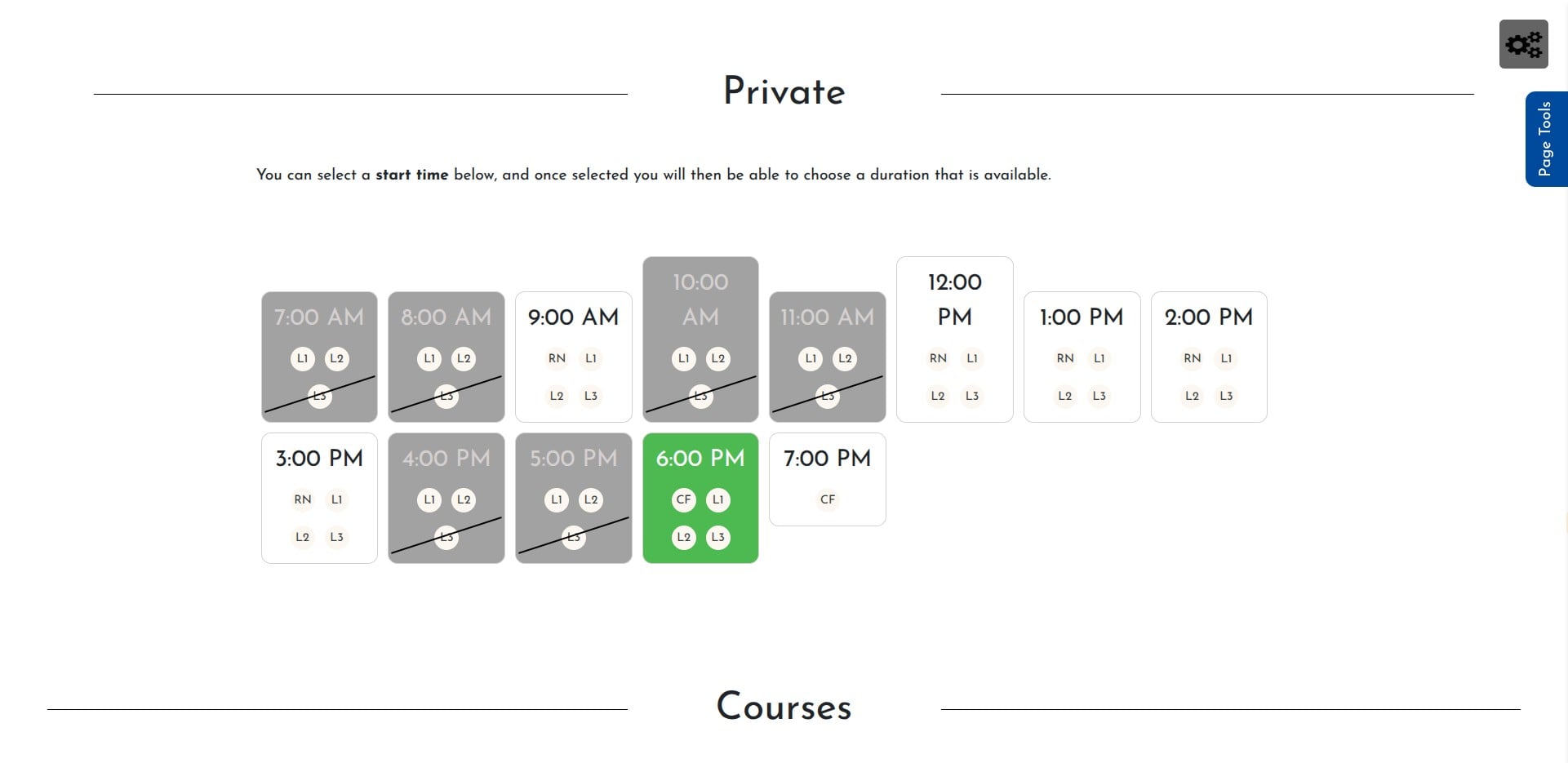Select a time with RN, JW, DG, MM or CF