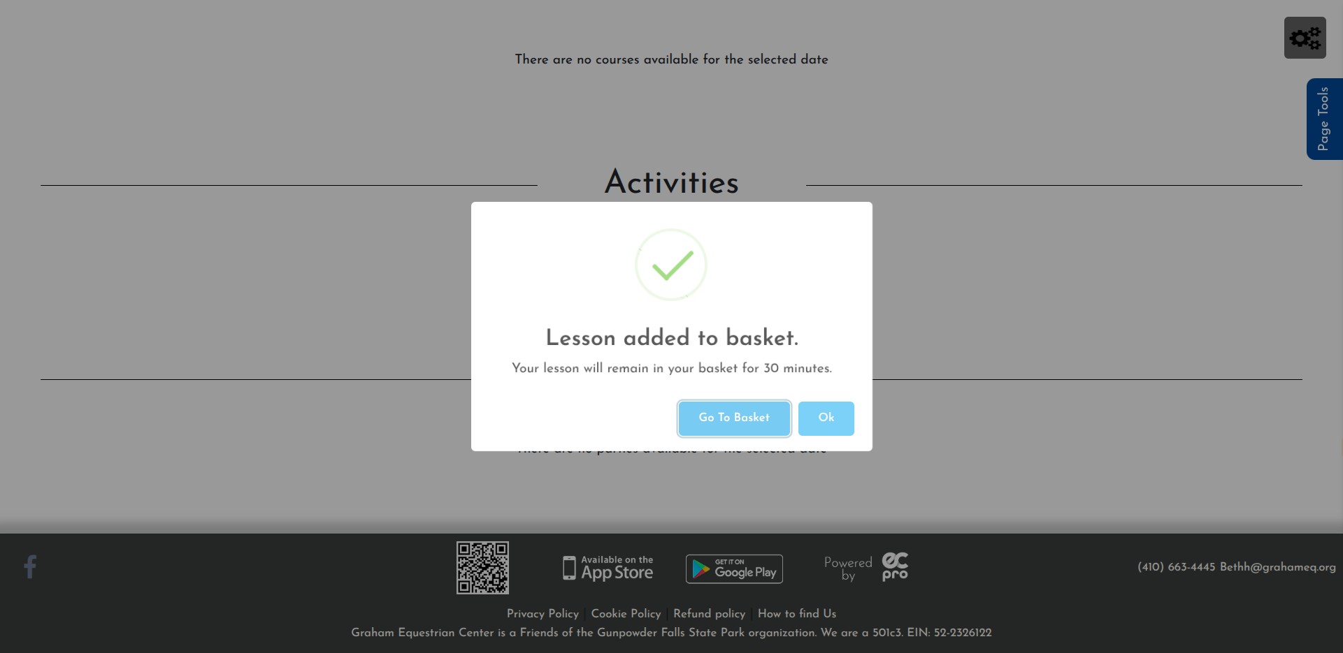 Click on "Go To Basket"