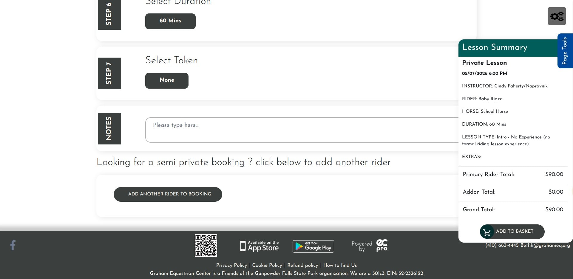 Click on "Add to Basket"