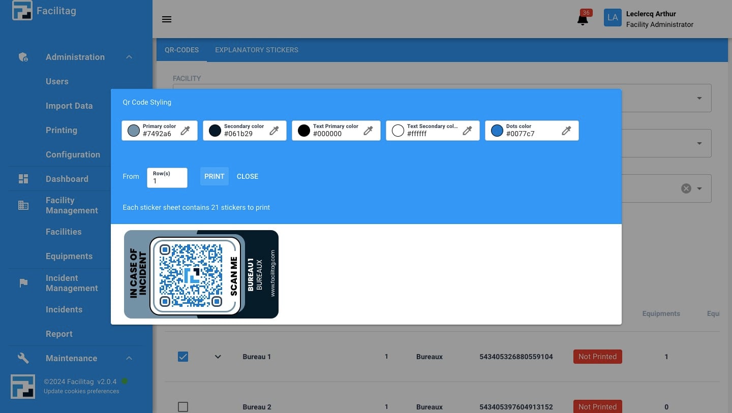 Once you are done, Click on "Print"