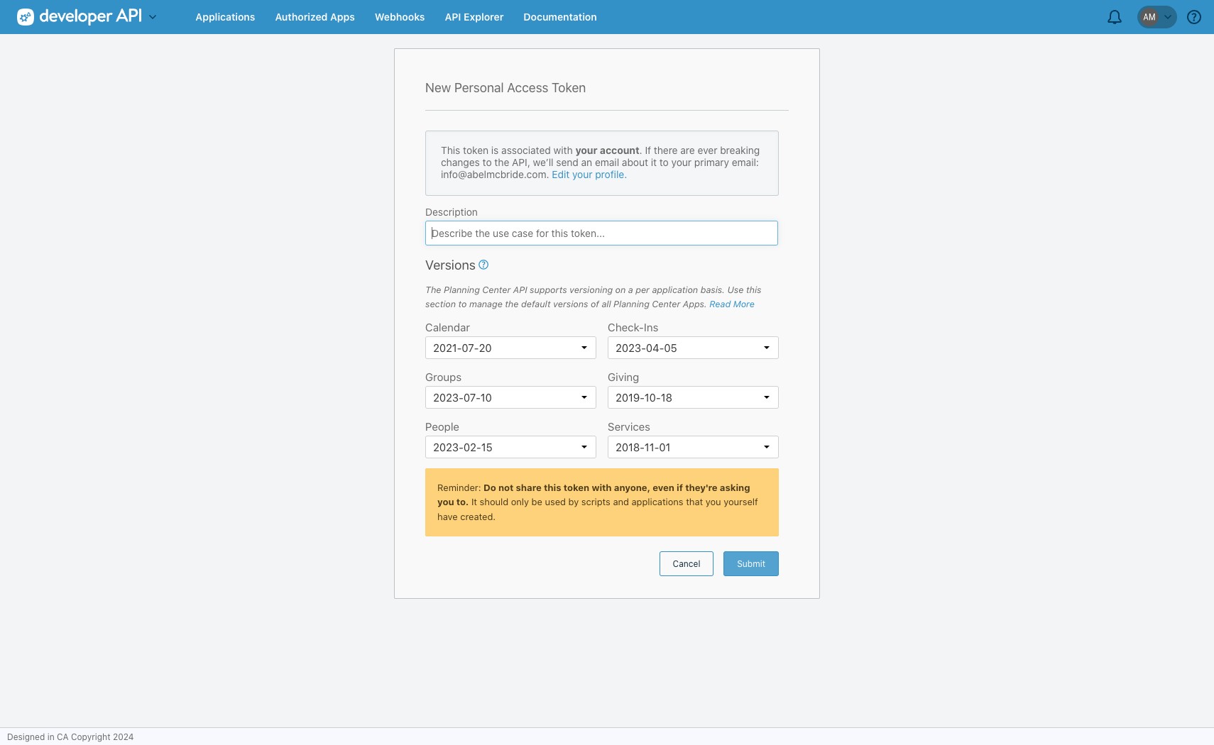Type something in the "Description" text box. (ex: CrossCinq Wordpress Plugin)