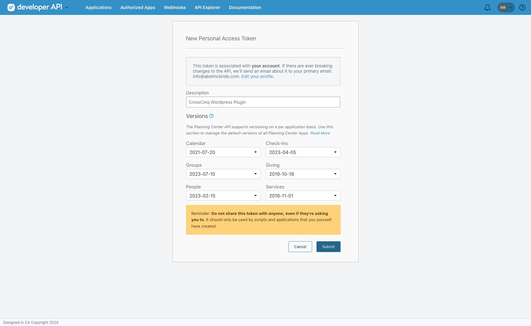 Click "Submit" in the bottom right corner