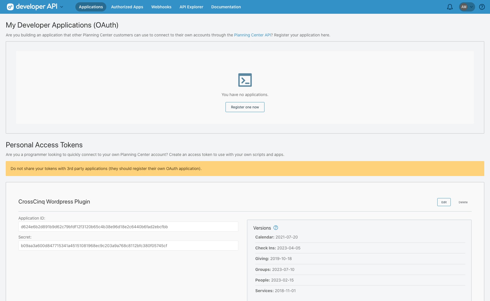 Copy the "Application ID" code