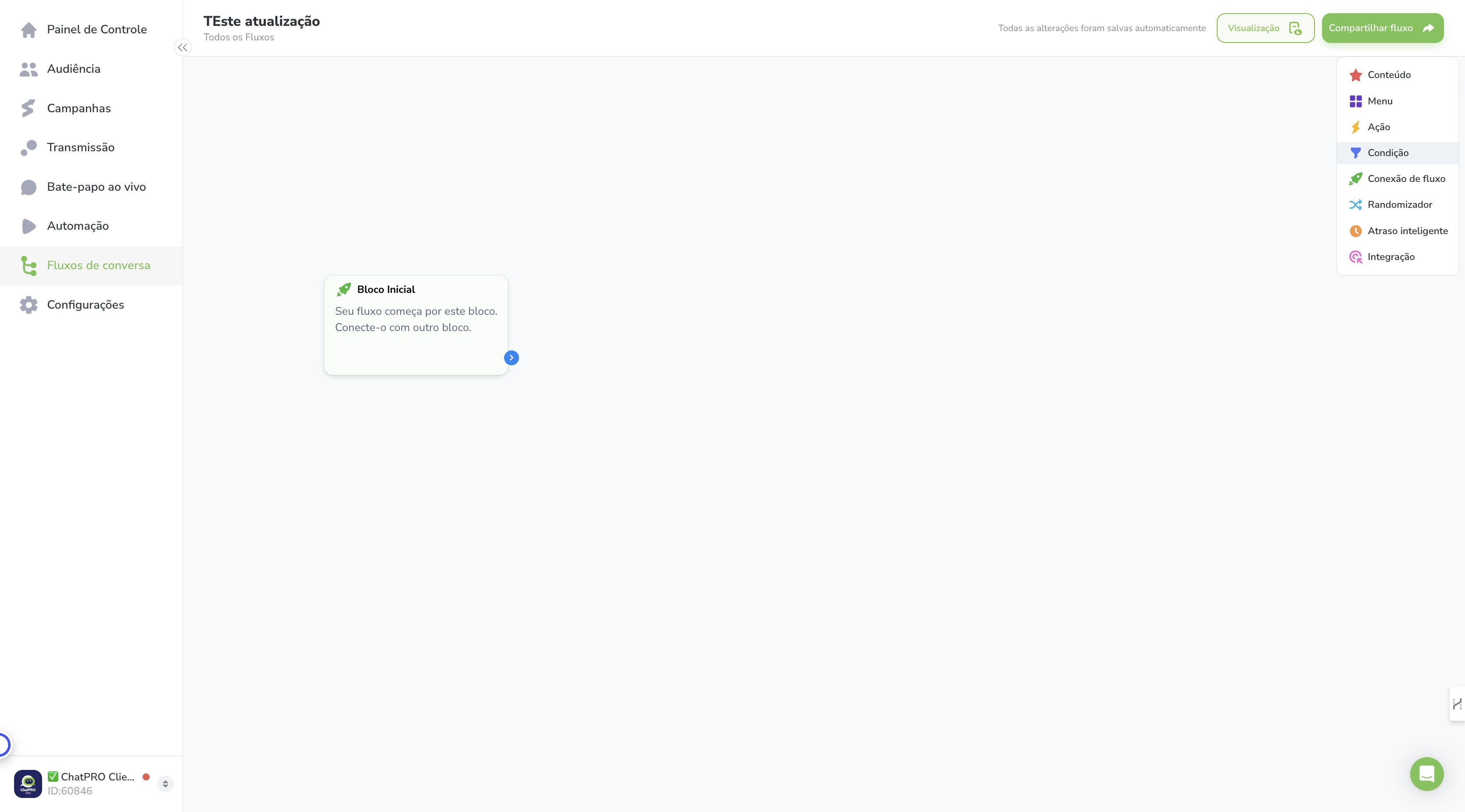 Click on "Condição"