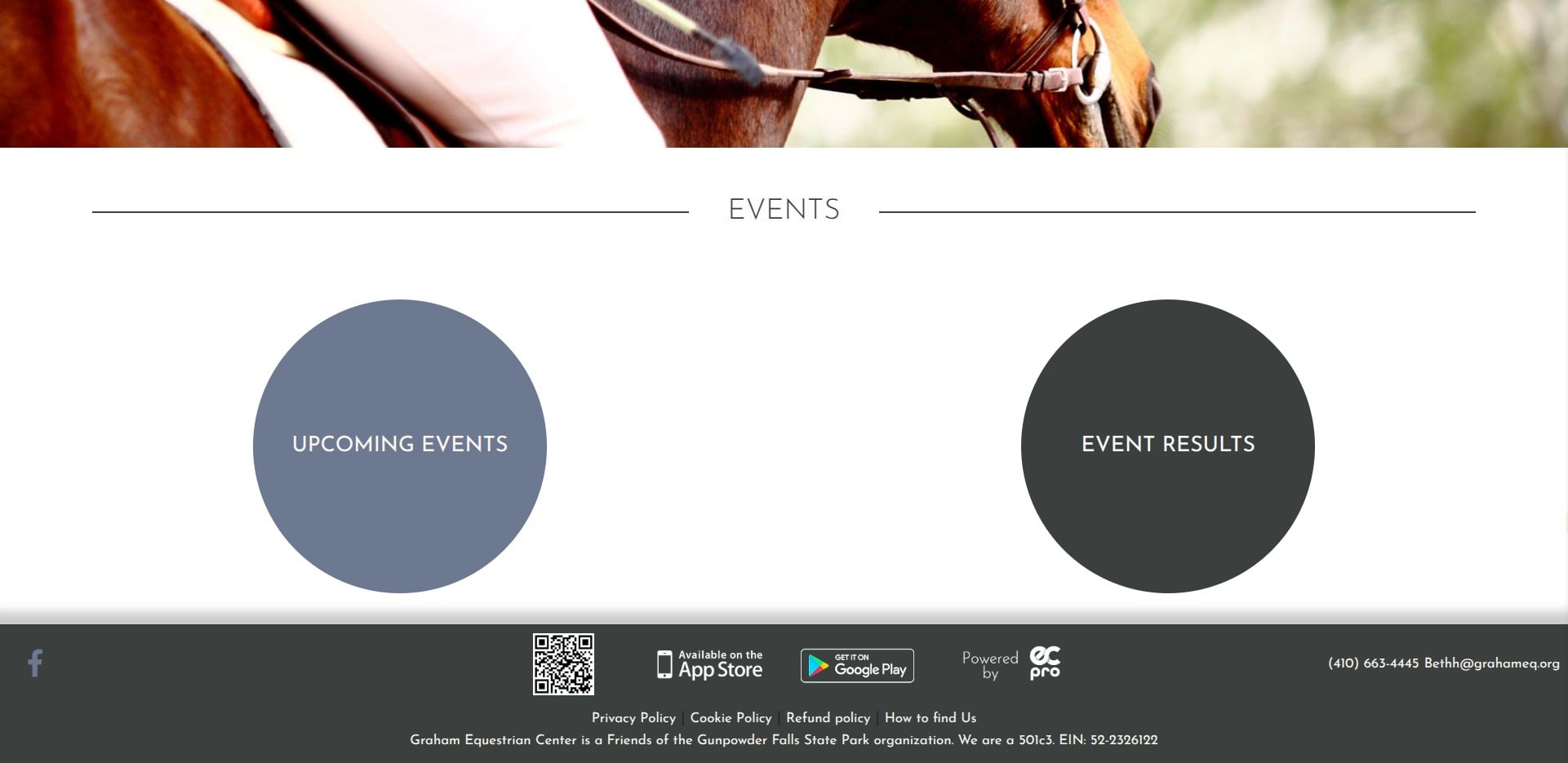 Click on "Upcoming Events"