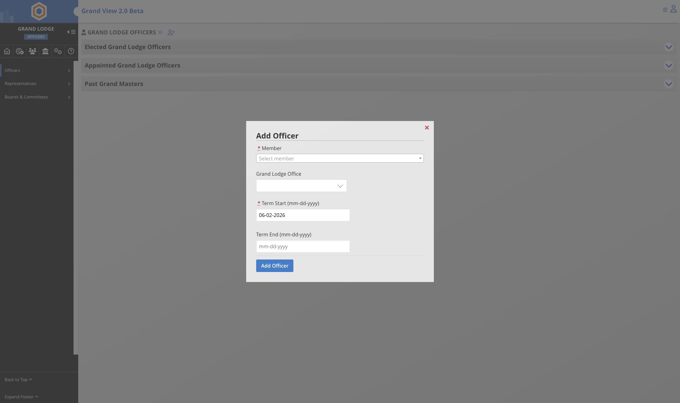 Click on "Select member"