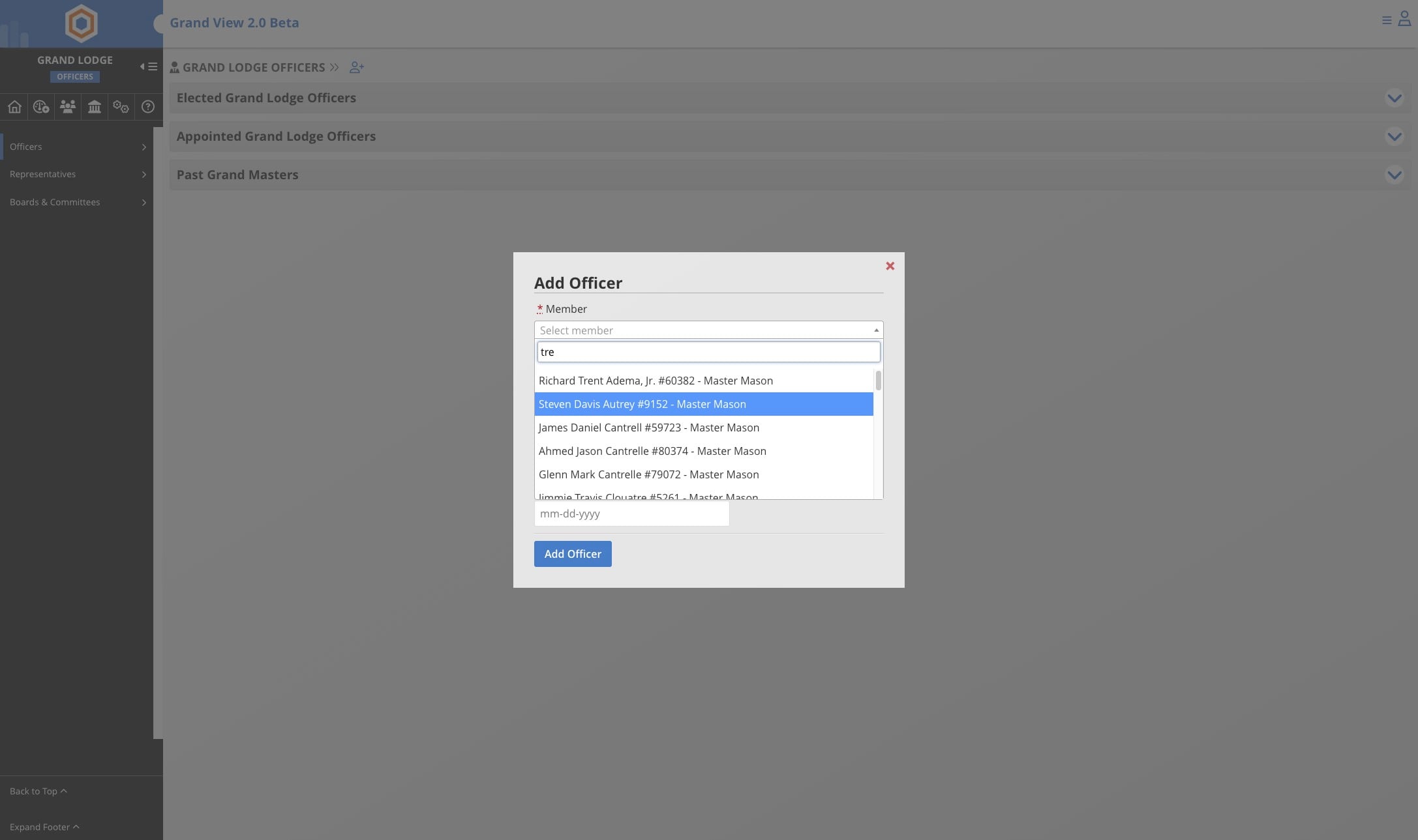 Use the search to locate the member you wish to add