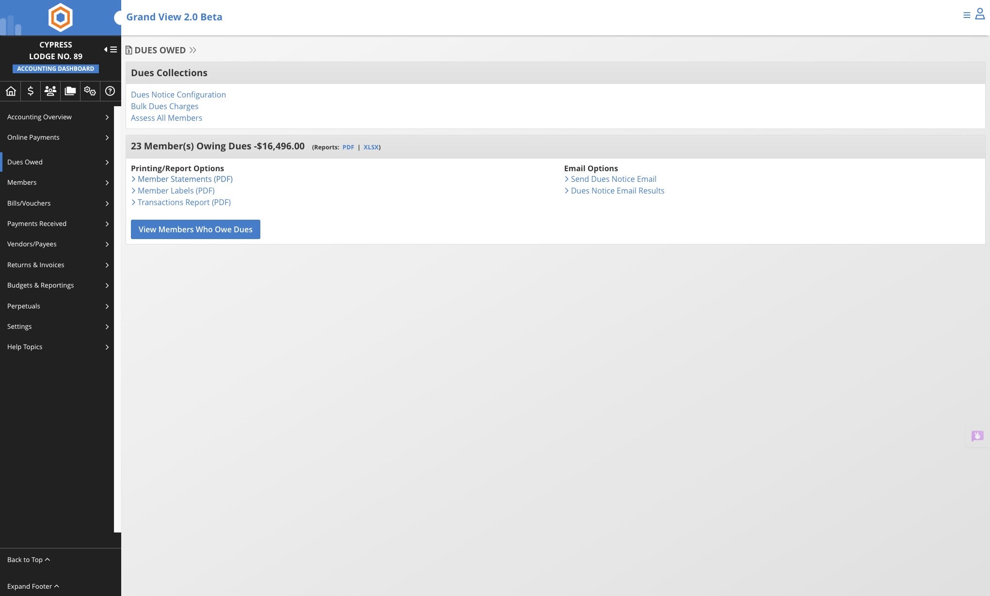 Click on Member Statements