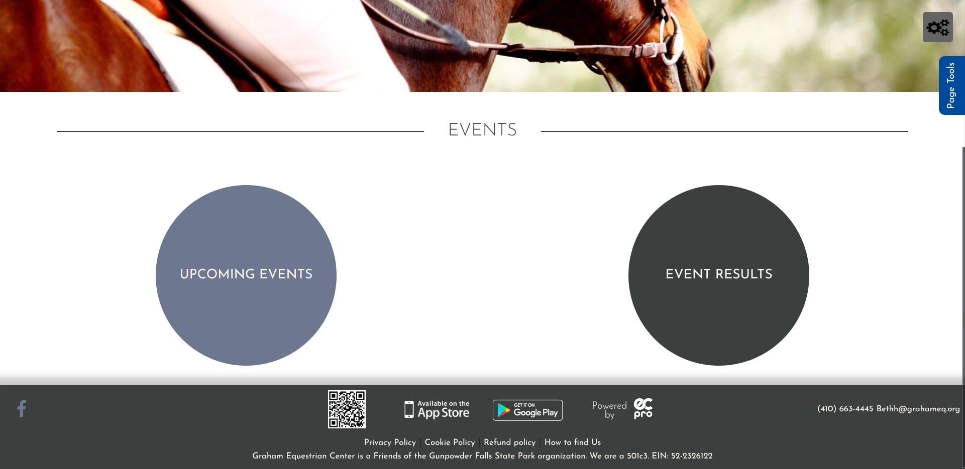 Click on "Upcoming Events"
