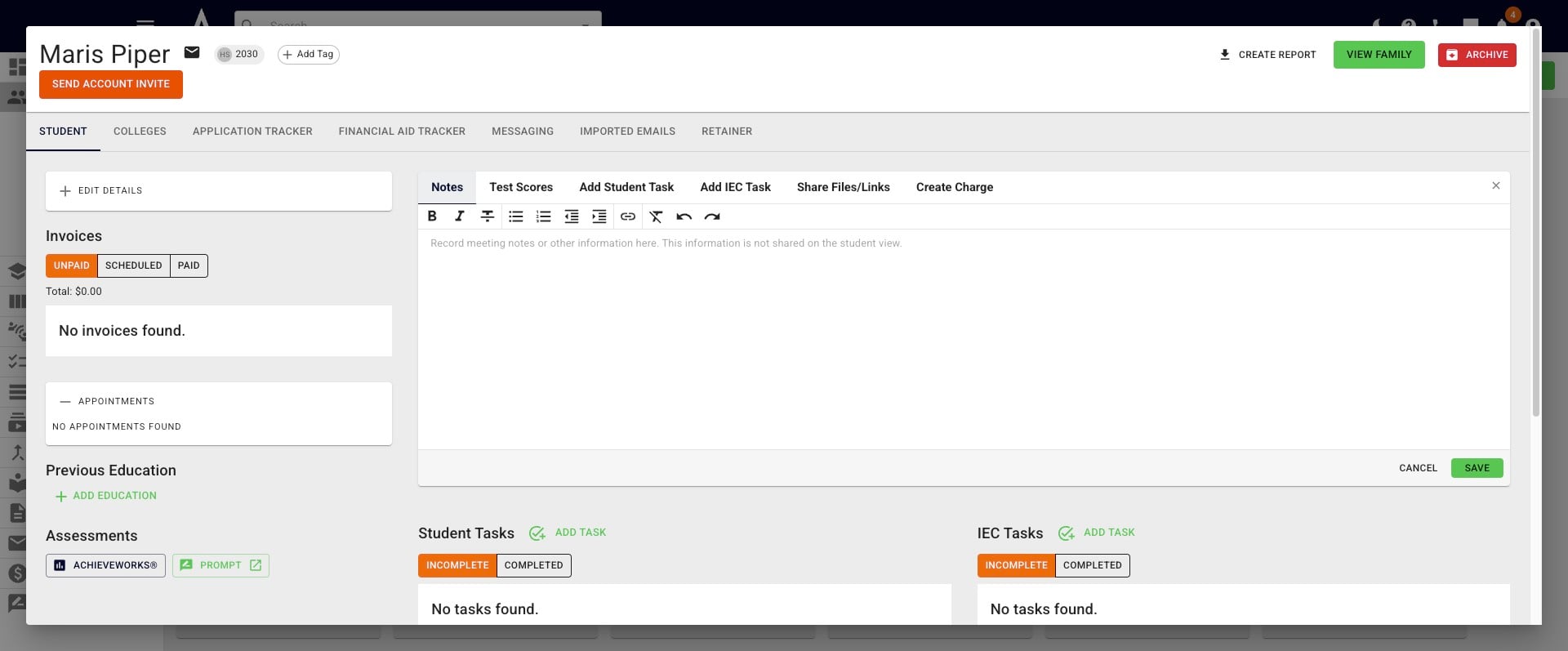Click on the orange **Send Account Invite** button.