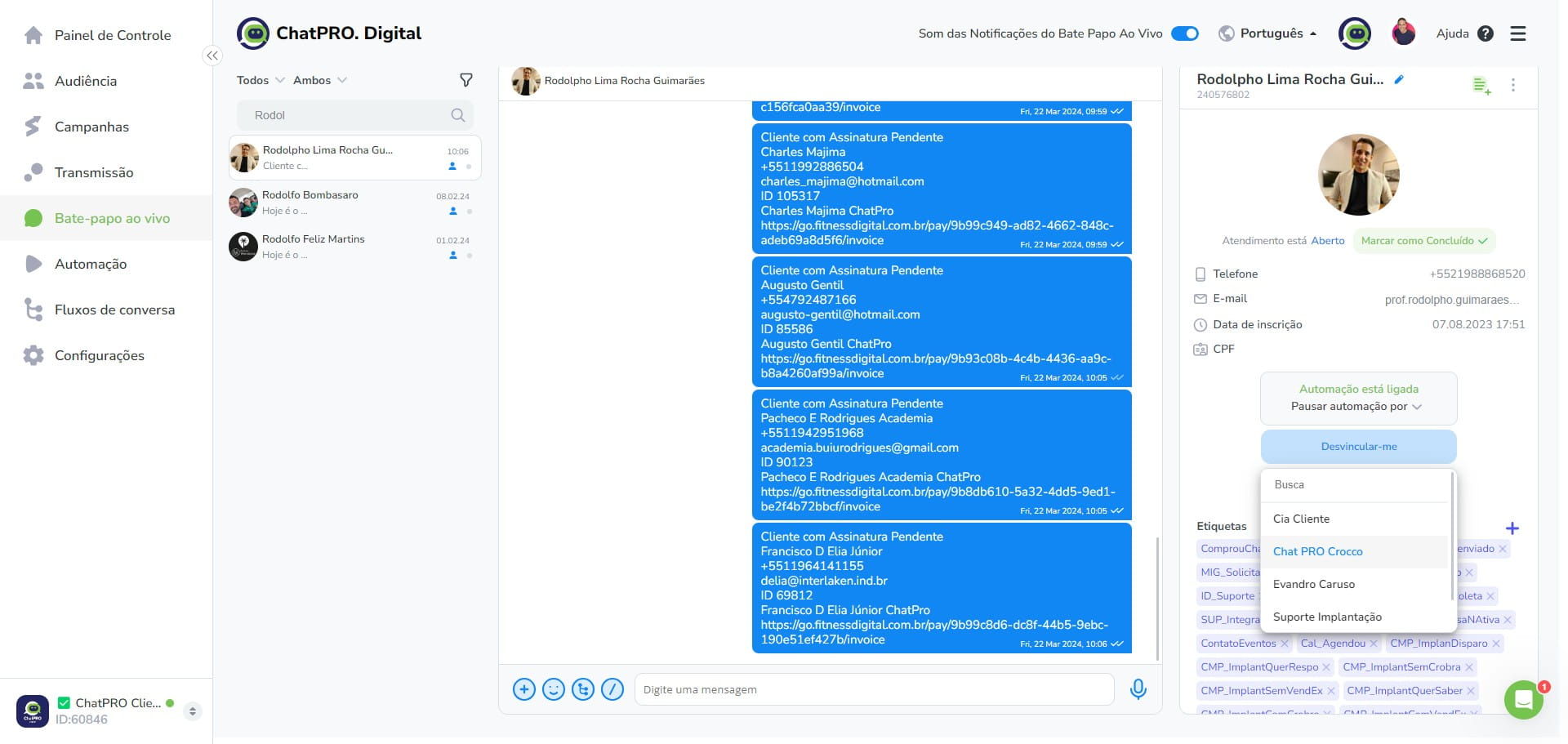 Click on "Chat PRO Crocco"