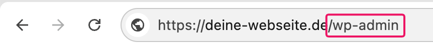 Klicke oben in die URL an das Ende und schreibe "/wp-admin", bestätige mit Enter