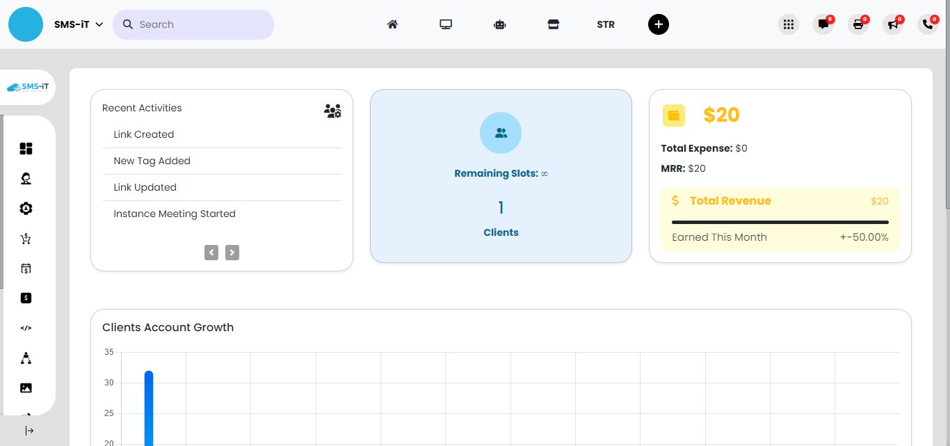 The Reseller Dashboard provides comprehensive analytics for your client reseller program, allowing you to track performance and make data-driven decisions.