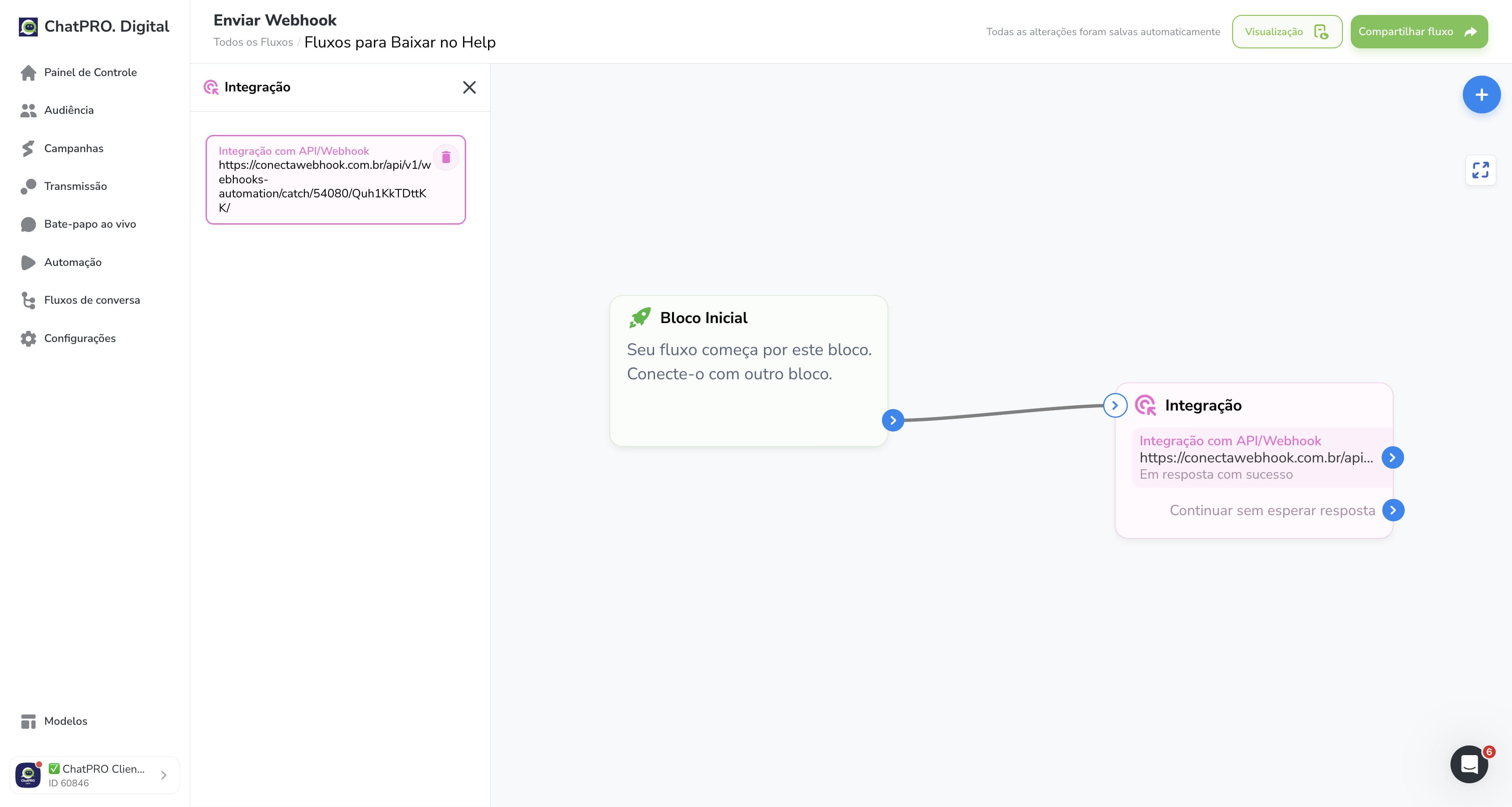 Click on "https://conectawebhook.com.br/api/v1/webhooks-auto"