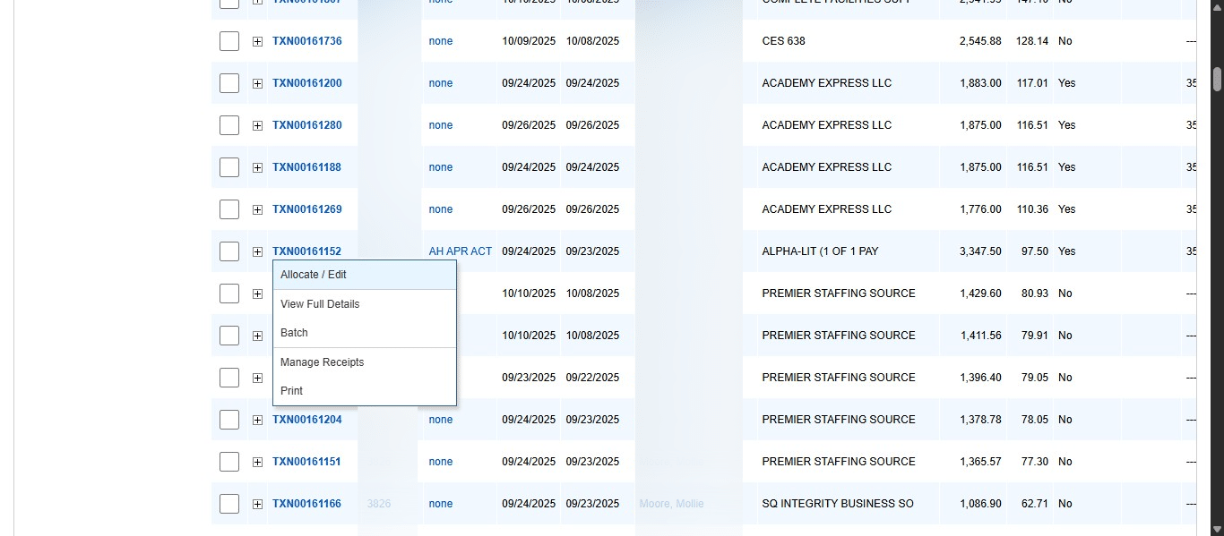 Click on "Allocate / Edit"