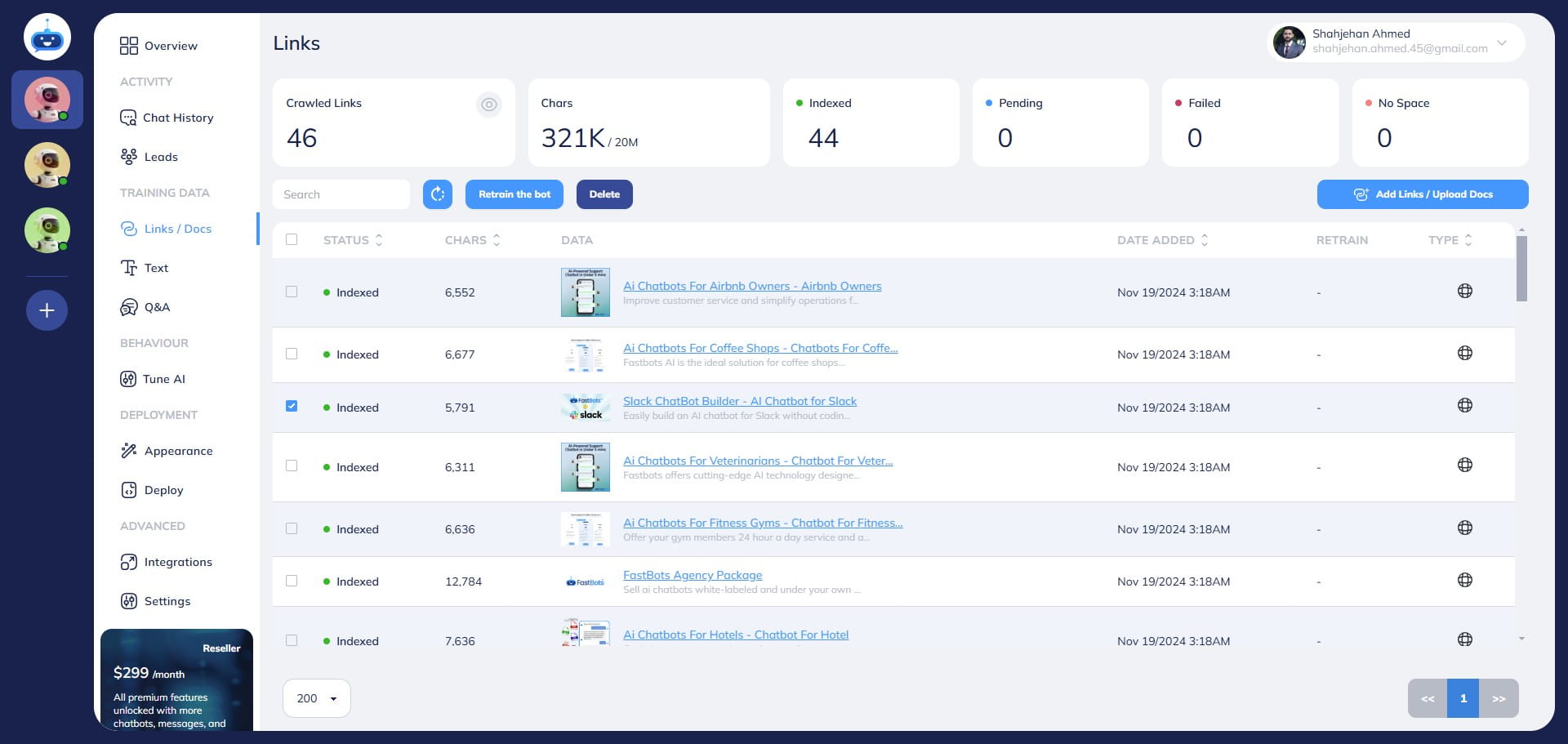 After selecting the URL, click on the "Delete" button.