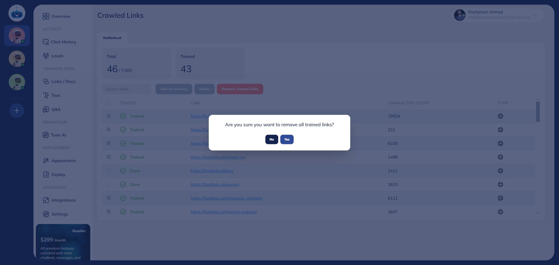 Click on "Yes" to confirm.