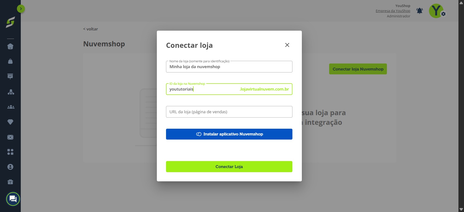 Cole essa informação no campo solicitado na integração.