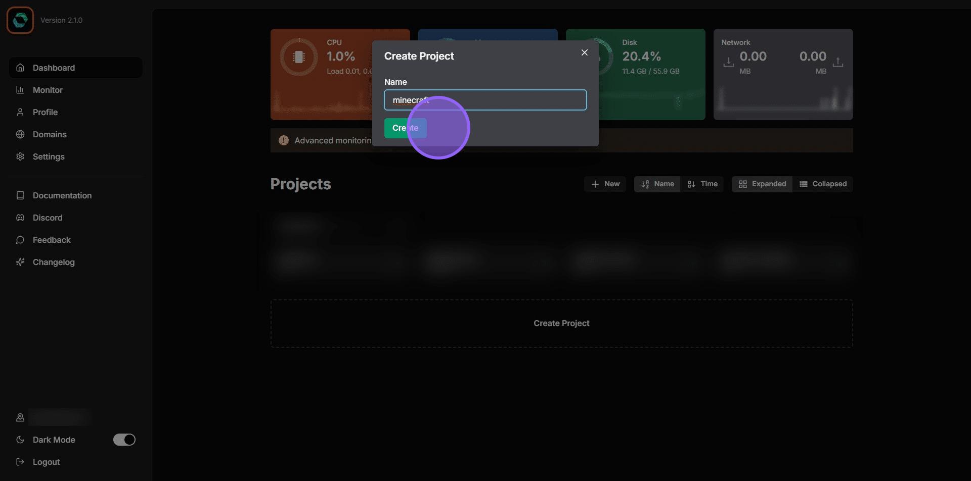 Criar aplicação no EasyPanel