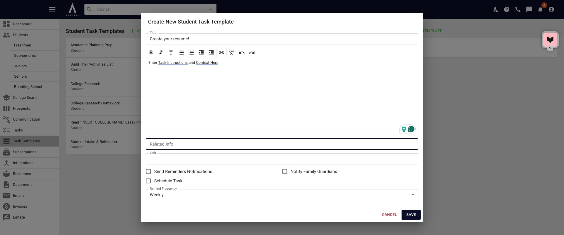 You can also add any other details or instructions in the **Related Info** field. 