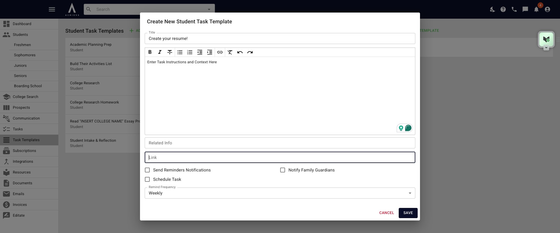 You can paste a URL into the **Link** field. Once the link's been added a new field will appear under it called **Link Text**. That's where you would add the link's title.