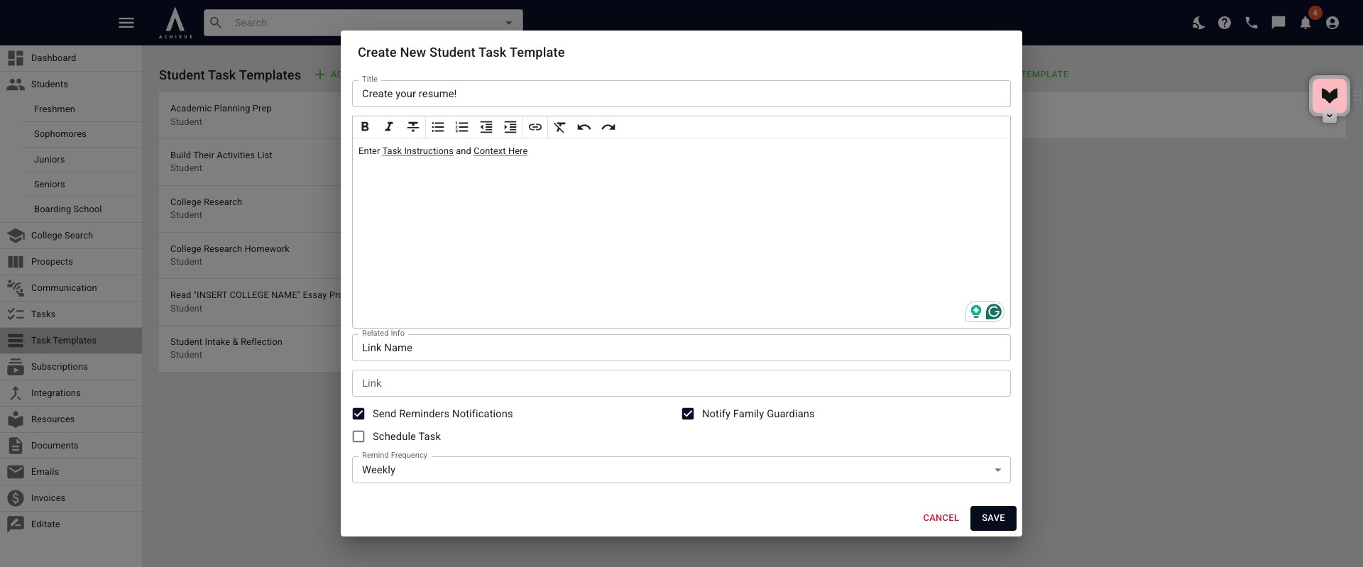 When you have added all the information you need, click **Save.**