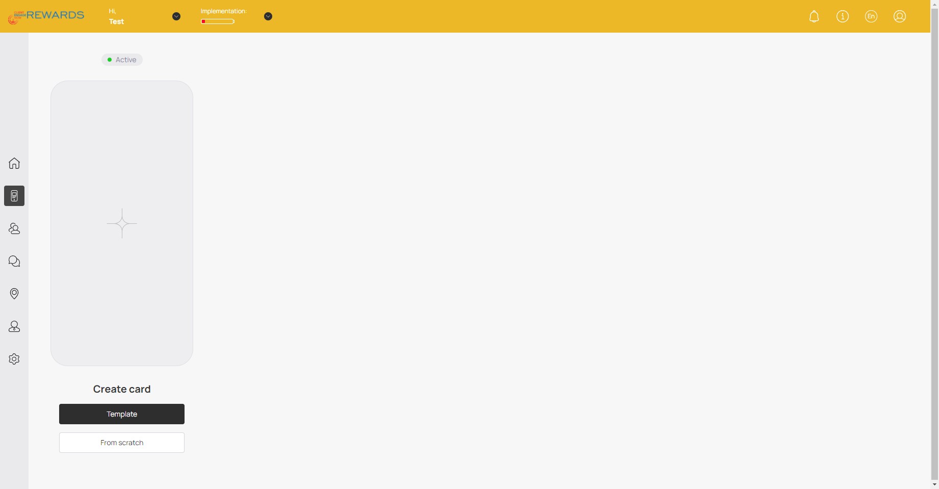 Click on "Template" to create a card based on a template (recommended) or Click on "From scratch" to create a new custom card.