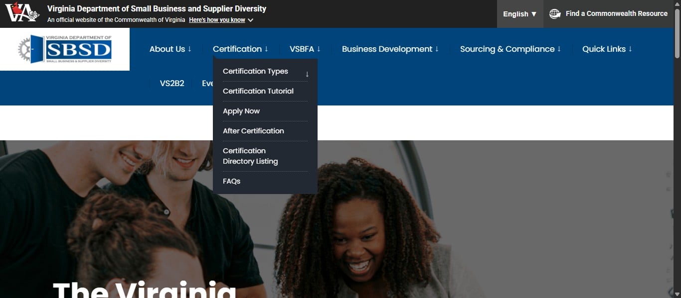 Click on or hover over "Certification."