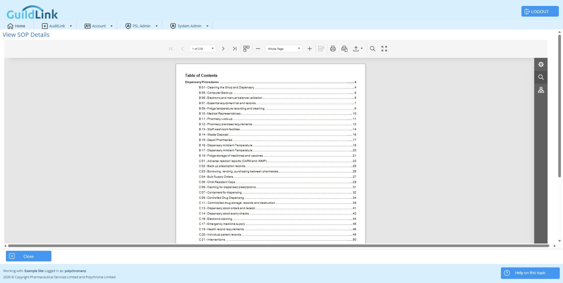 With the table of contents, you can click on any item to jump to that part of the report.