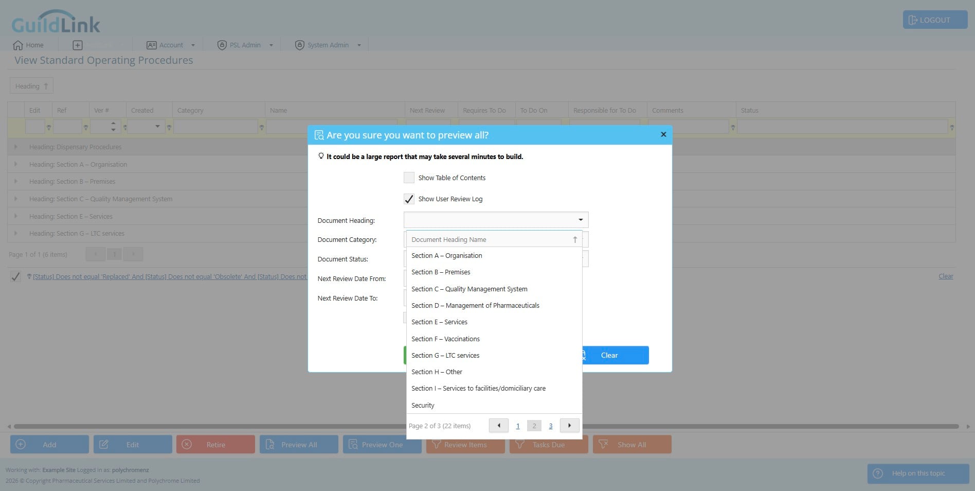 Click on "Section A – Organisation"