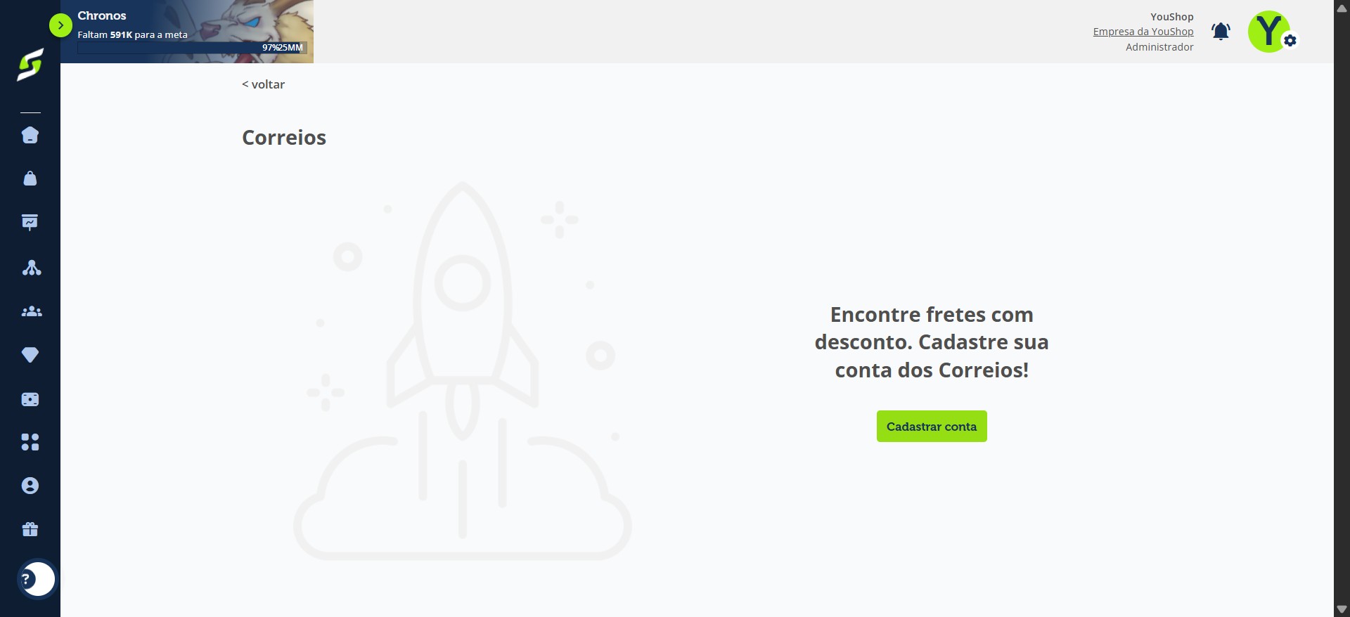 Clique em "Cadastrar conta".