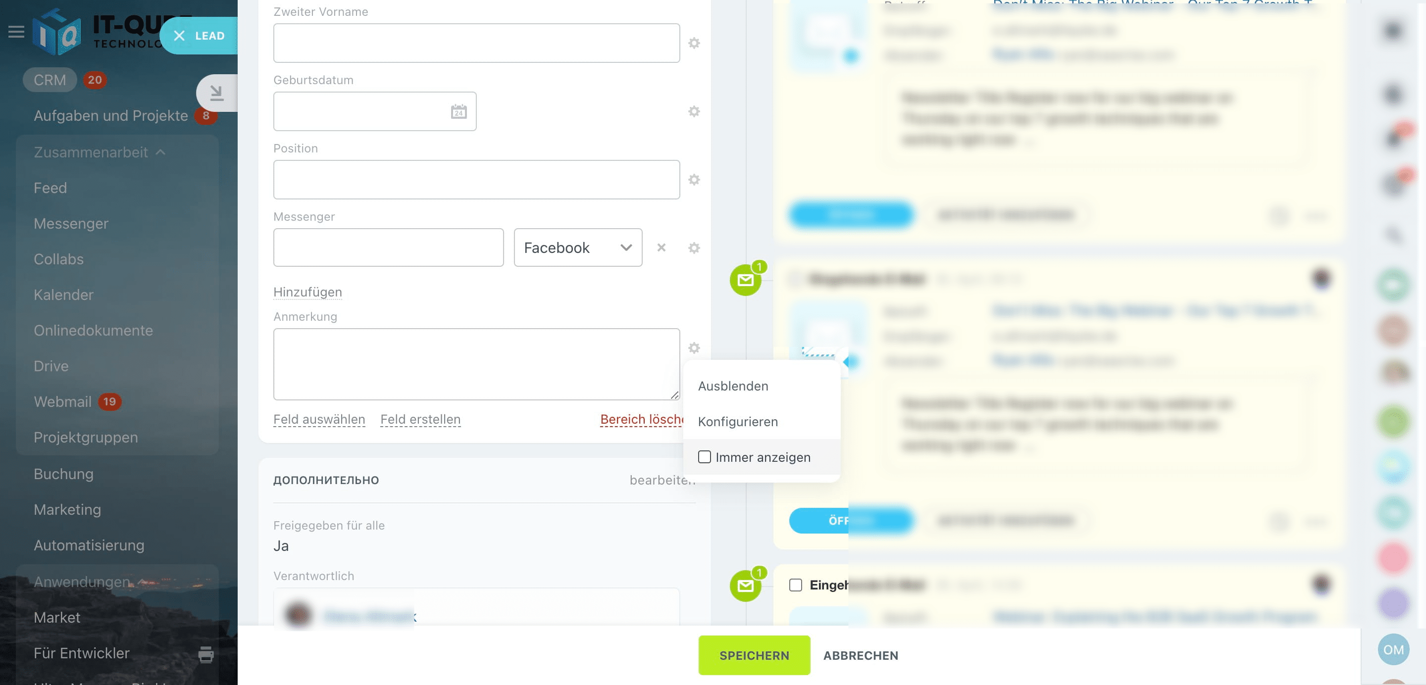 Wählen Sie „Immer anzeigen“