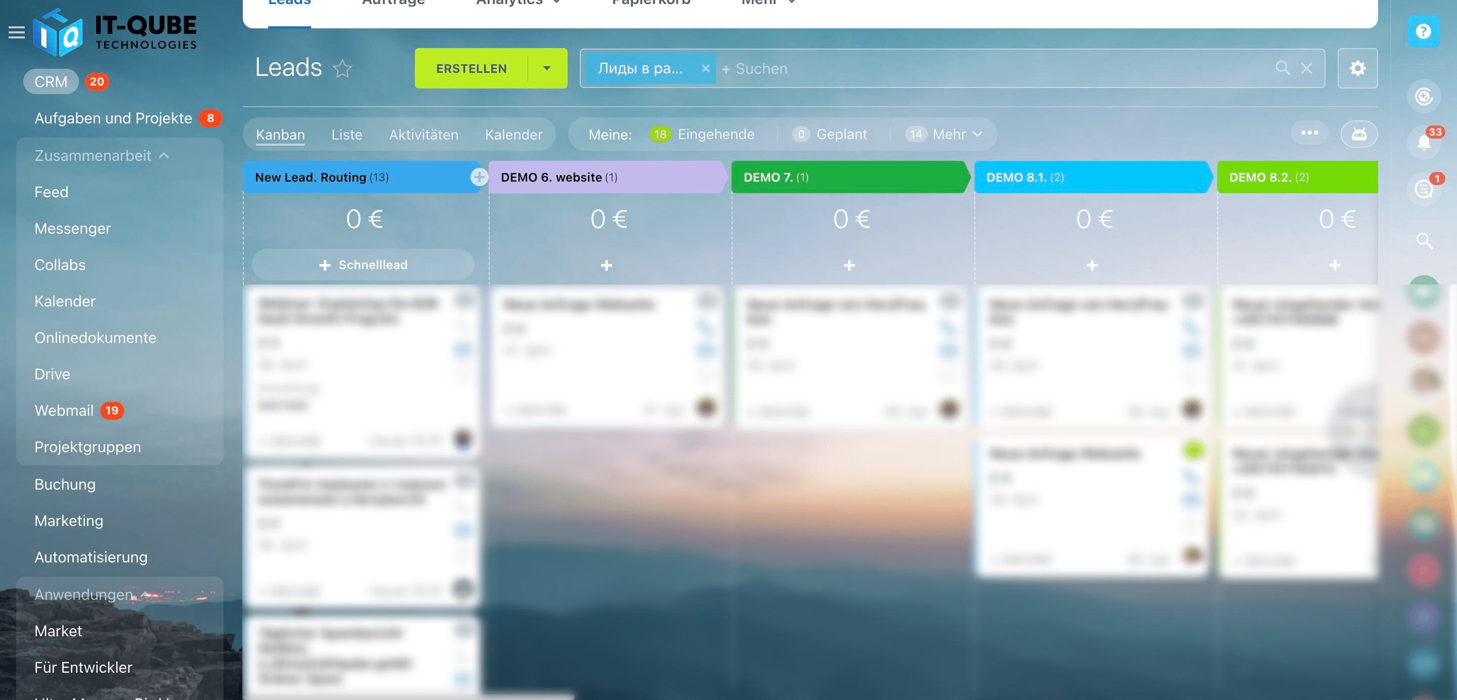 Sie können das hinzugefügte Feld mit Informationen in der Lead-Karte sehen.