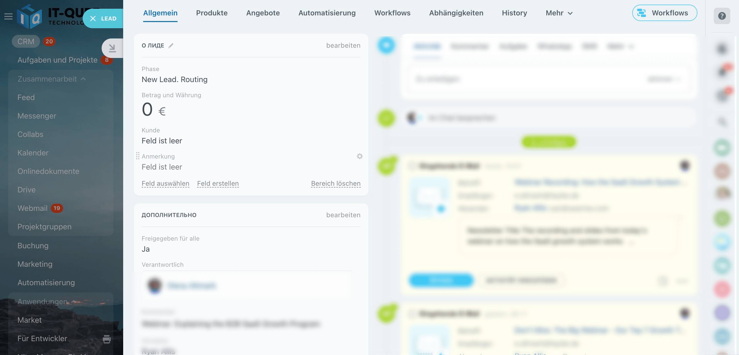 Klicken Sie auf „Feld ist leer“ und schreiben Sie hier einen beliebigen Kommentar.