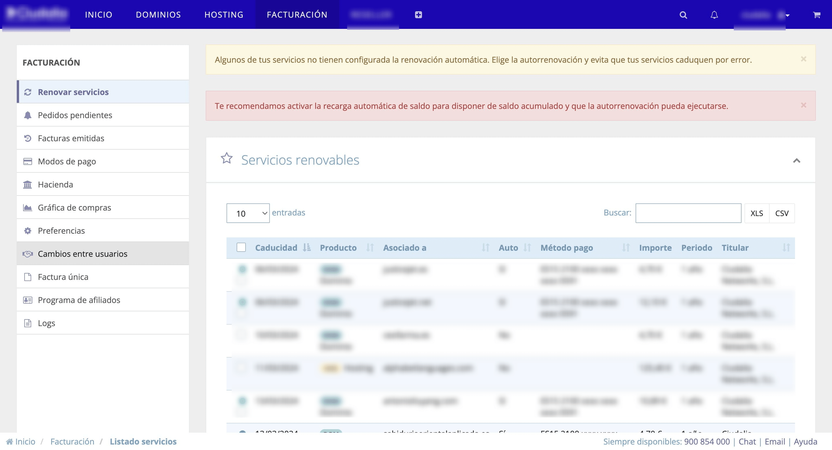 Haz click en Cambios entre usuarios