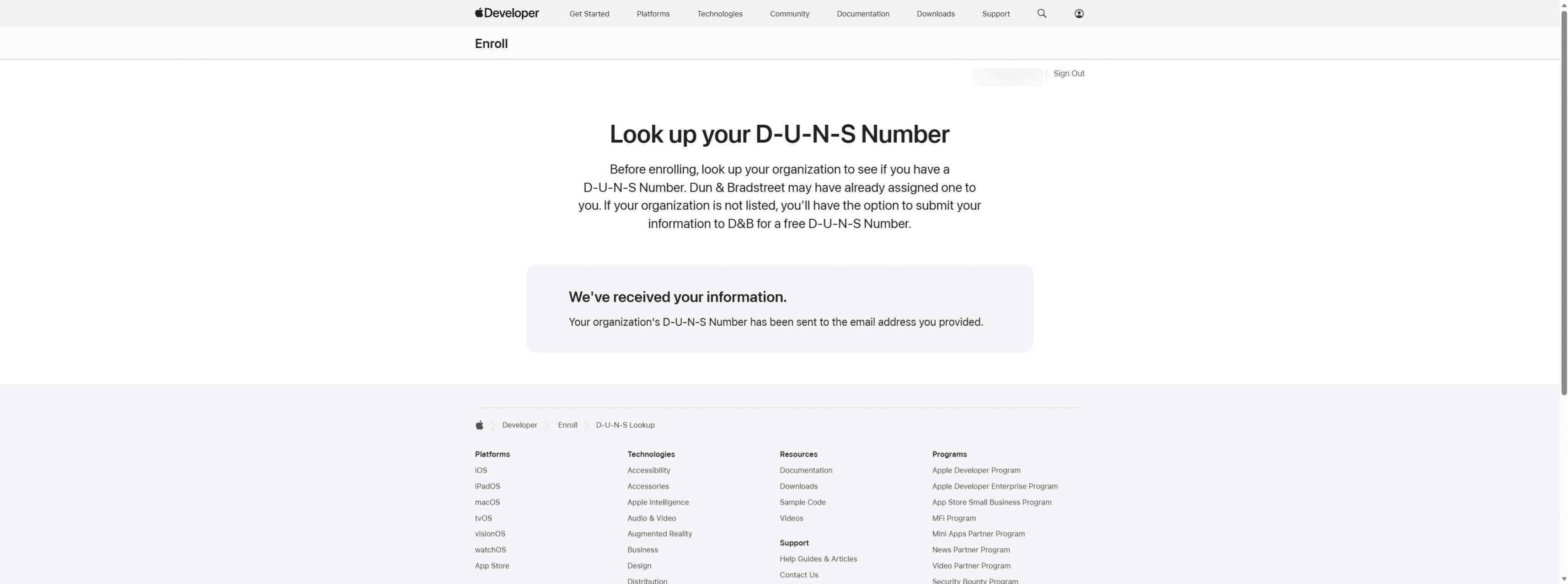 Votre demande de numéro D-U-N-S a bien été envoyée.
‎
Le numéro sera transmis par e-mail après validation de votre entreprise par Dun & Bradstreet. Le délai peut varier de quelques jours à plusieurs semaines selon les cas.