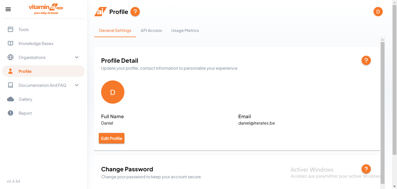 Click on "Edit Profile"