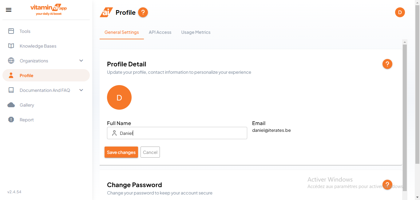 Select the full name field and enter your full name